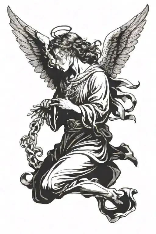 Fortune favors the bold in latin with a praying angel tattoo design idea