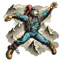 skydiver in Colorado mountains tattoo design idea