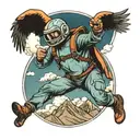 skydiver in Colorado mountains tattoo design idea