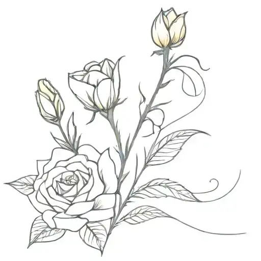 yellow rose, sunflower,  tulip, wild flower tattoo design idea