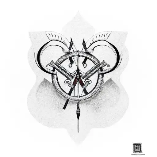 bow arrow tattoo design idea