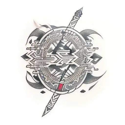 bow arrow tattoo design idea