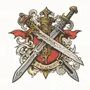 Bible and sword tattoo design idea