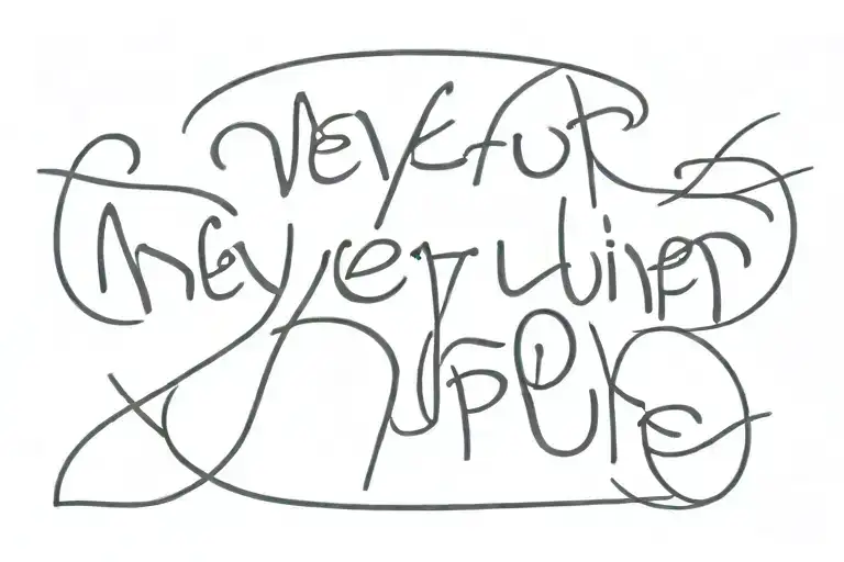 Hebrew writing: never give up tattoo design idea