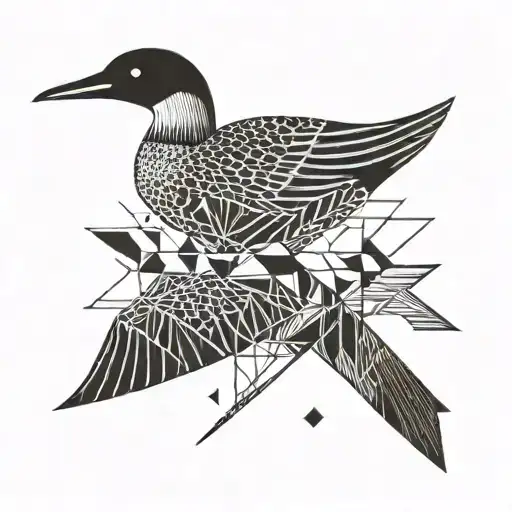 loon bird  tattoo design idea