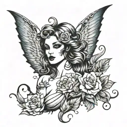 siren evil beautiful tattoo design idea