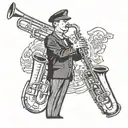 trombone and saxophone    tattoo design idea