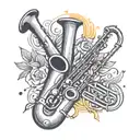 trombone and saxophone    tattoo design idea