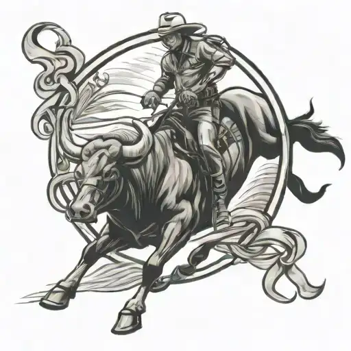 Team Roping and bull riding tattoo design idea