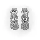 A blackwork tattoo design showcasing Greek statues of lovers, with a strong emphasis on the intricate details of their intertwined hands tattoo design idea