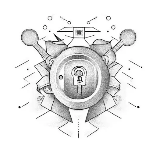 Kenya and Denmark a lock and a date and a name tattoo design idea