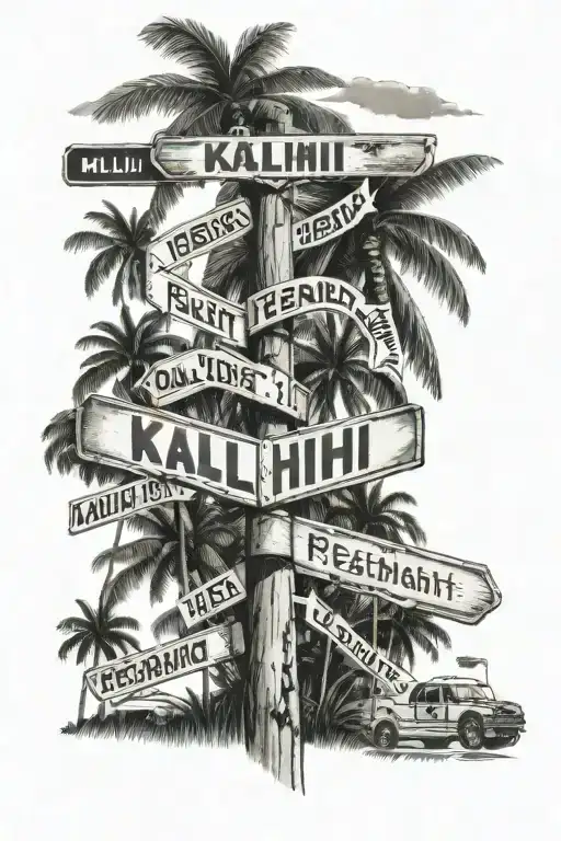 street sign that says kalihi st  tattoo design idea