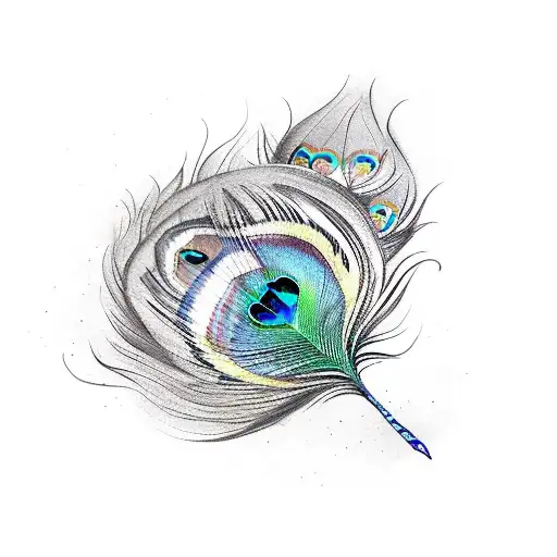 Peacock feather with Ganesh  tattoo design idea