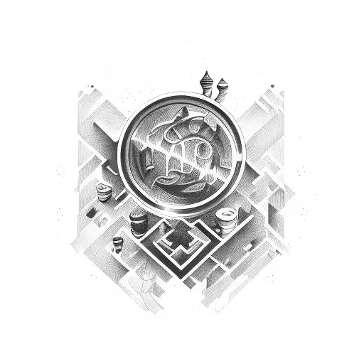 alphabets V and R colliding into love  tattoo design idea