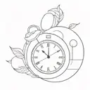 Digital clock tattoo design idea