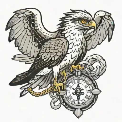 osprey holding pendent in claw tattoo design idea