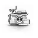 Movie camera made of carpentry tools tattoo design idea