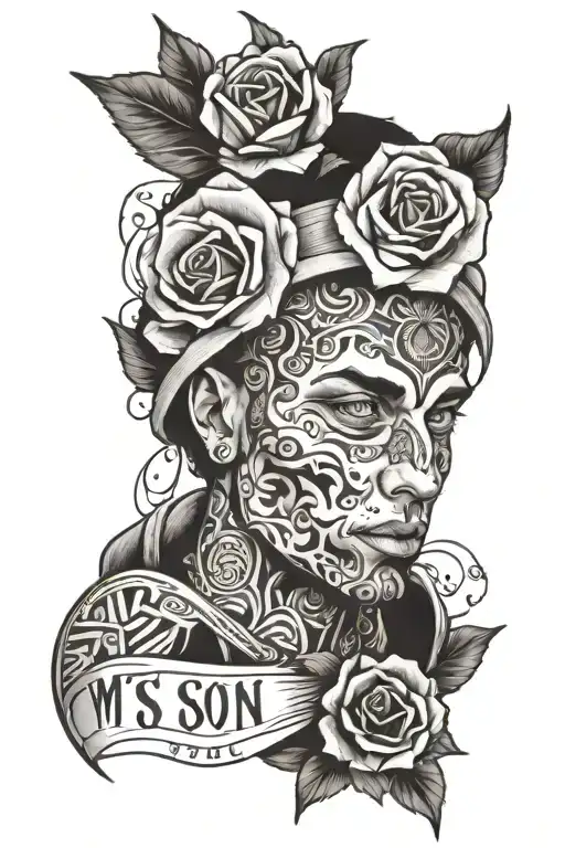 my son face and born date tattoo tattoo design idea