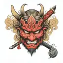samurai mask tattoo design idea