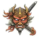 samurai mask tattoo design idea