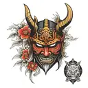 samurai mask tattoo design idea