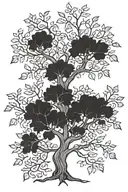 walnut tree intertwined within tattoo design idea