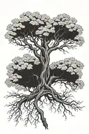 walnut tree intertwined within tattoo design idea