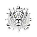 lion with roman clock tattoo design idea