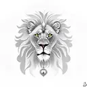 lion with roman clock tattoo design idea