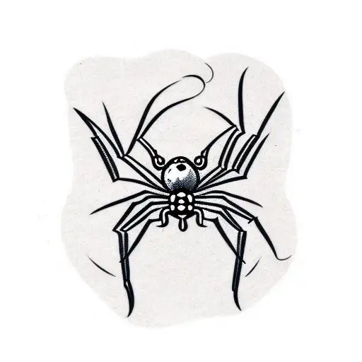 Tattoo design of a spider web with realistic eyes on Craiyon