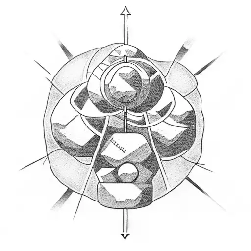 A dotwork tattoo of a strong Atlas holding the world as a dumbbell tattoo design idea