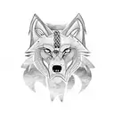  forest, viking, wolf, skull 3D tattoo design idea