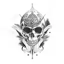 crow, skull, valhalla, viking tattoo design idea