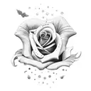 dead relative names "stu" and a rose  tattoo design idea
