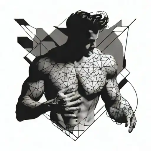 black veins spreading across his chest tattoo design idea