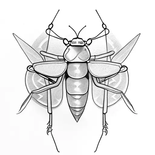 praying mantis on a stone tattoo design idea