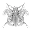 praying mantis on a stone tattoo design idea