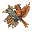 american traditional bird, western tattoo design idea