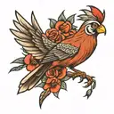 american traditional bird, western tattoo design idea