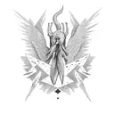 humain with wing arms attack by eagle tattoo design idea