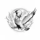 humain with wing arms attack by eagle tattoo design idea
