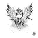 humain with wing arms attack by eagle tattoo design idea