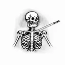 skeleton smoking cigarette tattoo design idea