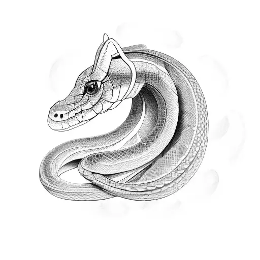 snake horse tattoo design idea