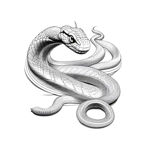 snake horse tattoo design idea