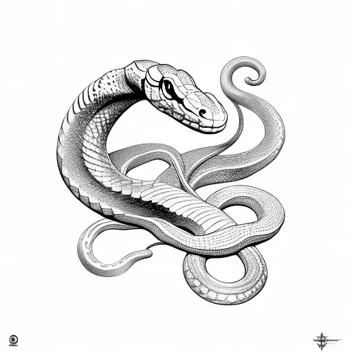 snake horse tattoo design idea
