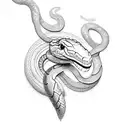 snake horse tattoo design idea