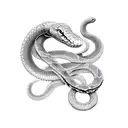 snake horse tattoo design idea