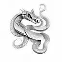 snake horse tattoo design idea