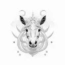 horse snake rabbit tattoo design idea